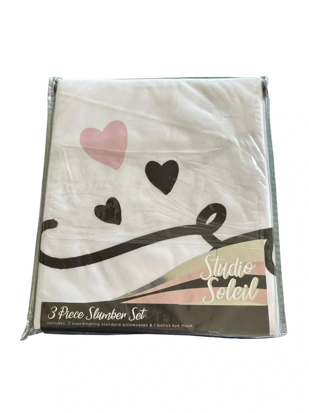 Studio Soleil 3PC Slumber Set SOULMATES 2 Standard Pillowcases & Eye Mask NEW